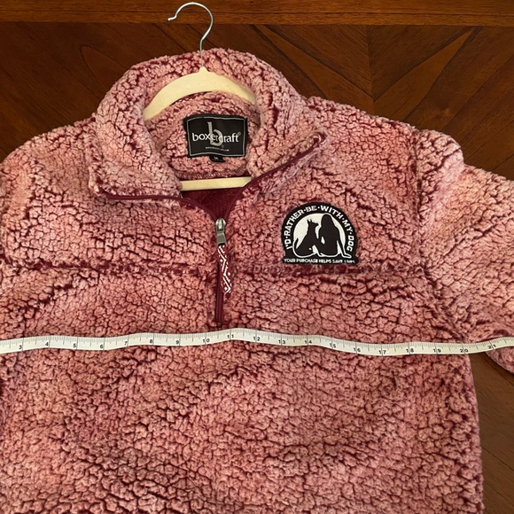 “I’d rather be with my dog” pink Sherpa quarter zip (size medium) - Picture 5 of 6